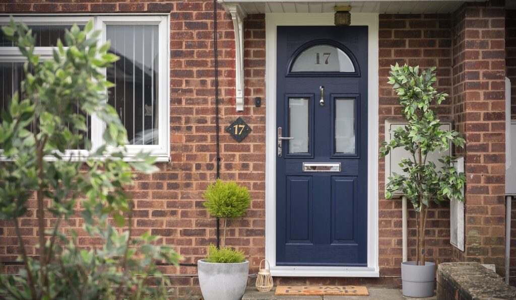 Freshly painted front door. Credit: Emerald UPVC Windows